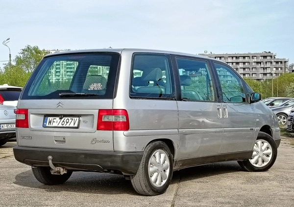 Citroen Evasion cena 5900 przebieg: 234928, rok produkcji 2000 z Warszawa małe 326